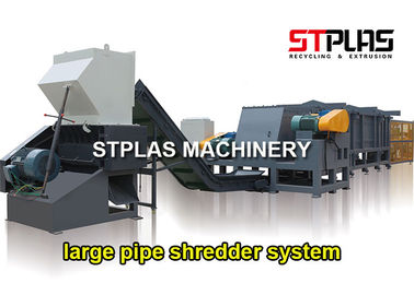 Horizontal Type Plastic Shredder Machine 2 Shaft For Large Diameter Pipes